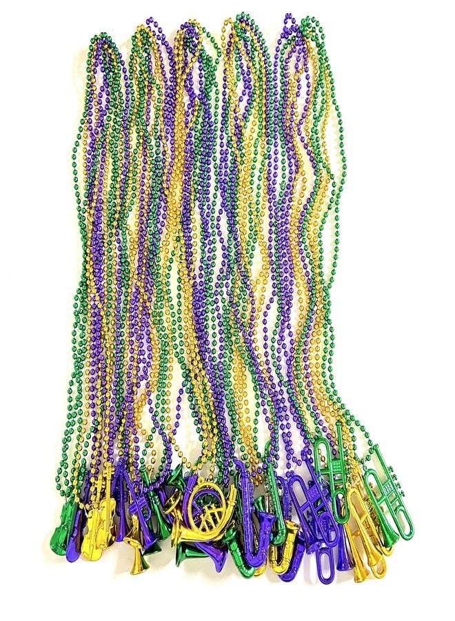 GZYSSL 96 Pcs With 10 Styles Mardi Gras Beads Necklaces Gold Purple Green Parade Party Throw Beads Mardi Gras Party Parade Decorations - Image 3
